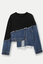 Clara Asimetrik Denim Üst